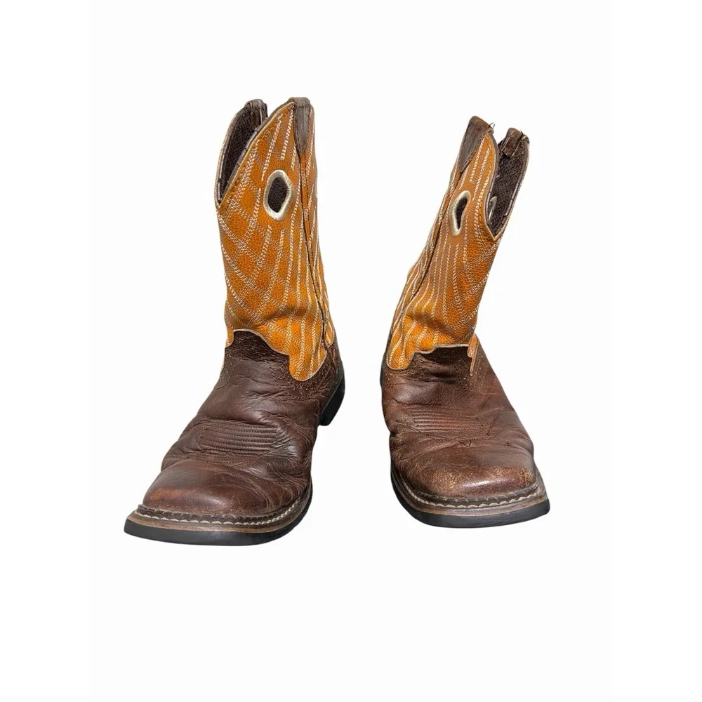 Justin Kids‎ Western 4616JR Cowboy Leather Boots shoes sz 3.5 D